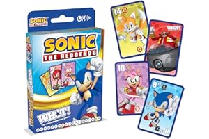 WINNING MOVES Waddingtons Number 1 Sonic the Hedgehog WHOT! Travel Card Game, play with Knuckles, Tails, Shadow, Doctor Eggman from the popular Sega video game, great gift for ages 5 plus, Bleu