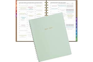 Leapig Terminplaner A4 2025/2026 Softcover mit Farbigem Randregister & Multifunktionalen Seiten – Juli 2025 bis Juni 2026 – 30 Minuten-Intervalle Wochenplaner 100 GSM Papier