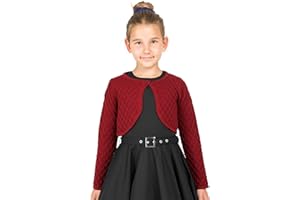 BlackButterfly Bambini Manica Lunga Bolero in Maglia a Punta Ragazze Cardigan