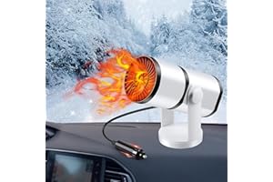 AMNF Chauffage portable 2 en 1 pour voiture - Chauffage ou refroidissement rapide - 12 V - 150 W - Désembueur et dégivreur - Rotation à 360 degrés