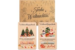 ‎GIFTOTA Giftota 2 x Geldgeschenke Weihnachten mit Geschenkbox, Lustige Geldkarte Weihnachten Holz, Geldgeschenke Verpackung für Frau Mann Freund Familie