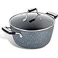 Scoville EXPERT Neverstick+ 24cm Stock Pot with Lid, 3.5L Capacity, Small Deep Non-Stick Cooking Pot for Stovetop, Suitable for All Hobs, Dishwasher Safe, PFOA Free, Ergonomic Handles, Aluminium, Grey