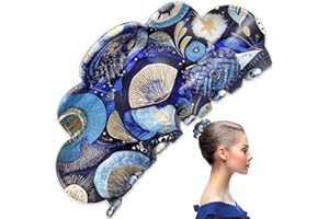 ACCENT AIGU Pinza per Capelli Donna - Fermaglio Elegante con Motivo Artistico Colorato - Hair Clip di Lusso - Mollettone per Matrimoni (Blu Oro)