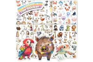 ‎HONGMA Tier Glitzer Sticker mit Glitzereffekt 6pcs Über 150 Motiv Glitzersticker Tiersticker Aufkleber Holografische Tiere Waldtiere für Kinder Mädchen Scrapbooking Fotoalbum Geschenke (Nicht Reflektierend)