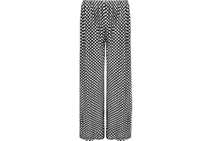 WearAll Women's Plus Palazzo Flared Trousers Ladies Skull Bones Print Wide Leg Pants New 16-26