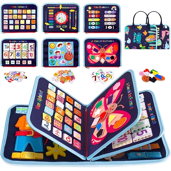 4 Pièces Sensory Activity Board, Silicone Fidget Toys Pour