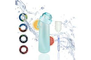 VASUKEY Air water bottle with flavour pods, bottle for cycling and other sports with cleaning brush come up with 4 flavour pods, 0% sugar with fruit fragrance (blue)