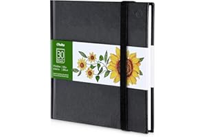 Ohuhu Quaderno per schizzi, 200GSM Carte da disegno lisce pesanti, 30 fogli/60 pagine quaderno con copertina rigida, appositamente progettato per pennarelli alcolici, 17,5x16,5mm