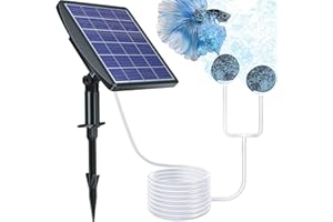 Biling 2.5W Aeratore Laghetto Solare, Pompa di Ossigeno Solare con 2200mAh Batteria, 2 modalità Pompa Aria Laghetto per Acquario Giardino Circolazione Ossigenante Aerazione Laghetti da Pesca