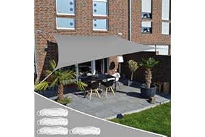 Neuradical Rectangle Sun Shade Sail, 3x4m Sun Shade for Outdoor Patio Garden Backyard, Deck Sunshades Cover, 98% UV Block 300D Oxford Waterproof