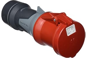 Mennekes 101300054 Prolongadores Power Top Xtra, prises de courant CEE, 400 V, 50–60 Hz, 63 A, 5 broches, DE PROTECTION IP 44 °, Rouge