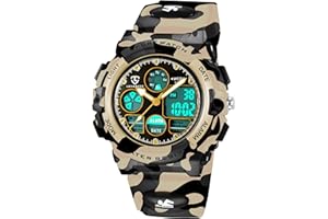 ASWAN WATCH Orologio digitale da polso per bambini e ragazzi, multifunzione, impermeabile, con luce LED, sveglia, data, per sport, attività all'aperto, colore: blu…