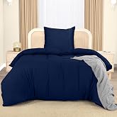Utopia Bedding Duvet Cover for 90 cm Bed &ndash; Microfibre Duvet Cover Set 135 x 200 cm and 1 Pillowcase 80 x 80 cm (Navy Blue)