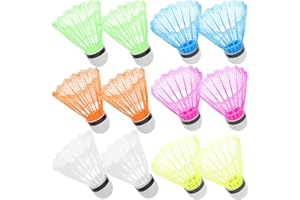 BESPORTBLE 12 Sztuk Plastikowe Lotki Sportowe Do Badmintona Ptaszyna Plastikowa Lotka Do Badmintona Sportowe Zajęcia Szkoleniowe Piłki Do Badmintona Dla Młodych Graczy Wewnątrz I Na Zewnątrz