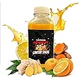 Ginger Shot; a unique recipe with a citrus flavour and zesty kick! 7x 60ml shots in one bottle (420ml) | 35g of ginger in every shot, that's 3x more than other leading brands!
