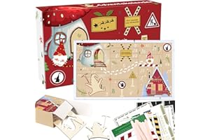KUPITM6 Wichtel Adventskalender 2024, 24 Tage Countdown Kalender Wichteltür Set, Wichteltür Komplettset inkl. Backset, Baustelle, Miniatur Wichtel Zubehör, Weihnachtswichtel Set für Kinder Wichtelhaus