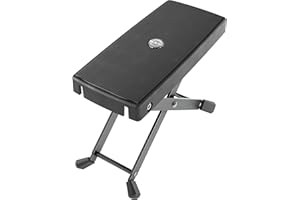 K&M 14640 podnóżek w kolorze czarnym – 6-stopniowa regulacja z szeroką nakładką – wysokość od 119 do 264 mm – z aluminium