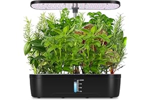LYtech 12 Pods Hydroponics Growing System, 16.9" Hydroponic Growing Kits & Systems Herb Garden with 159 LED, Smart Garden Grow Lights System Automatic Timer 4L Water Tank for Home & Kitchen Gardening