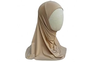 Yaqeen Girls instant headscarf hijab plain al Amira, readymade pull on scarf, ideal for any occassion school/nursery
