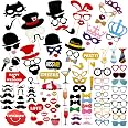 AIYONG 50° compleanno Photo Booth Accessori Carta Foto Frame Cornice Baffi Occhiali Cappelli