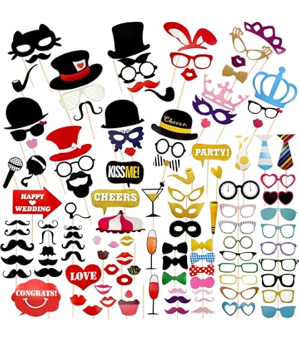 Party Pack 2 – 10 Accessori Per Cabina Fotografica In PVC Espanso – Cartelli Divertenti Per Matrimoni E Feste