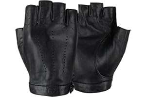 GSG SINCE 1998 GSG Fingerlose Lederhandschuhe Damen aus echtem Leder Ungefütterte Halbfinger-Fahrhandschuhe aus Schaffell W200103