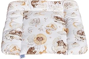 CLEVERE KIDS BABY-COLLECTION Clevere Kids Matelas à langer | Couchage doux + protection contre l'humidité | 65 x 70 cm | Certifié Öko-TEX 100 | Fabriqué dans l'UE | Lavable (ours nuage)