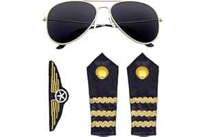 W WIDMANN MILANO Party Fashion - zestaw do przebrania do zawodu, pracy, okulary przeciwsłoneczne, czapka szkolna, odznaka, akcesoria, karnawał