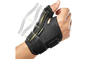 BraceUP Tumortos med Dubbla Skenor, Vänster/Höger, Svart, 13–23 cm | Tumstöd; Handledsstöd; Tumskena; Tumbasartros; Artrit; Tendinit; CMC-led; Stukad Tumme; Karpaltunnel; De Quervains