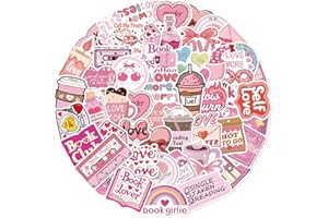 Kabwea 50 Pièces de Stickers Graffiti Romantiques Roses d'Été, Stickers pour Livres, Livre de Stickers, Stickers Esthétiques