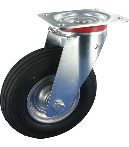 Lenkrolle Mit Feststeller 100 Mm – ElastikBlue Wheels, Leise & Bodenschonend, Für Schwere Lasten Bis 80°C