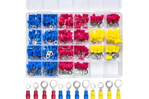 300 stycken 0,5–6 mm² ringkabelskor set, ringöglor kabelskor | Bilkabelsko-sortiment, delvis isolerade klämkontakter i 12 sto