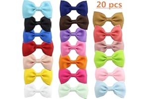 FISHSHOP Clip Para Pelo 20 Colores Pequeño Pelo Arco Grosgrain Cinta Pinzas Para el Pinzas de Cocodrilo Para