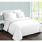 Vision Reversible Bed Set 100% Cotton &ndash; White &ndash; Double Bed (240 x 220 cm) &ndash; Includes Duvet Cover and 2 Pillowcases (65 x 65 c