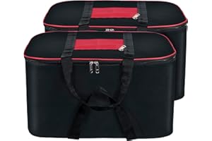 Storite 2 Pack Moisture Proof Nylon Large Size Underbed Storage Bag (54 x 46 x 28 cm) - Black, Rectangular