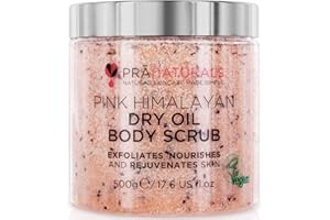 PraNaturals Gommage Corporel au Sel Rose de l'Himalaya 500g - Riche en Minéraux & Vitamines Nourrissants, Élimine Cellules Mortes, Revitalise, Pour Toutes les Peaux, Parfumé aux Huiles Naturelles