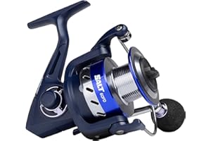 Shakespeare Mulinello da spinning SALT - Sistema liscio a 6 cuscinetti, doppia bobina in alluminio anodizzato, filo di cauzione grande per la pesca in acqua salata - 2000-6000 Dimensioni