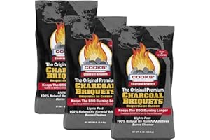 LOG-BARN Log Barn Triple Pack Cooks Charcoal Grill Briquettes 10.8kg (3 x 3.6kg) for long and consistent heat, ideal for longer grilling of grill food, premium BBQ Grill Briquettes