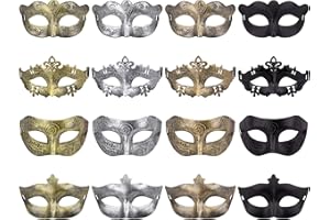 FEQO 16 Stück Venezianische Maskerade Maske für Damen Herren Vintage Antike Masken Augenmaske Retro Maskerade Masken für Karnevals Halloween Party