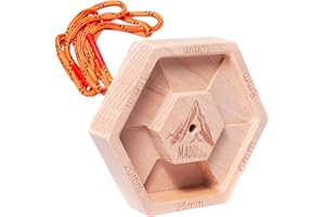 Madu Climb Portable Fingerboard – Solid Hardwood 6-Edge Hangboard for Rock Climbing Training | Compact One-Piece Grip Strength Tool for Climbers