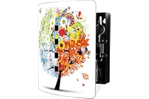 ‎BANJADO banjado® Design Schlüsselkasten aus Edelstahl Motiv Vier Jahreszeiten für 10 Schlüssel - Schlüsselschrank zur Schlüssel Aufbewahrung 24 x 21,5 x 7cm groß mit praktischem Magnetverschluss