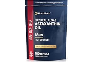 HORBÄACH Astaxanthin Supplement 18mg | 180 High Strength Softgels | Naturally Sourced from Haematococcus Pluvialis Algae | by Horbaach