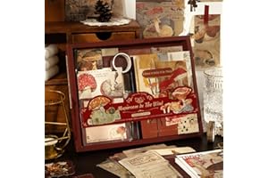 RUNEAY Scrapbook Kit,Scrapbooking Kit Aesthetic Vintage Junk Journal Kit with A6 Notebook Stickers Scrapbooking Supplies for Teen Girl Kid Women Adult DIY Gift