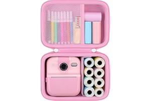 BOVKE Macchina Fotografica Istantanea Custodia per HiMont/ASTGMI/MYSTILUCK/TIATUA/MOUNT/Hangrui/CalineGam Macchina Fotografica Bambini Istantanea, Natale Compleanno Regali per Ragazze Ragazzi, Rosa