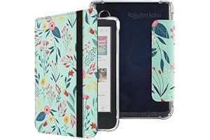 HGWALP Coque Compatible 6 Pouces Kobo Clara Colour/Clara BW (2024) / Clara 2E (2022),Sortie Cuir PU Premium + Étui arrière TPU Transparente et Souple pour Dormir/réveiller automatiquement-SPB