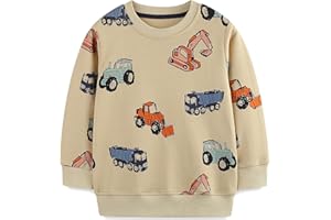 MUJOQE Jungen Sweatshirt Baumwolle Pullover Kinder Warme Langarm Shirt Activewear Tops 1-7 Jahre