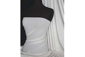 Premium Quality Matte Nylon Lycra | 4 Way Stretch Swim Wear, Dance Leotard, Leggings Material | Matching Shades in Mesh | 50+ Colours in Stock | Sold by The Metre | by Tia Knight (White, 1 Metre)