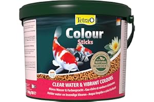 Tetra Pond Colour Sticks, Alimento para peces de estanque, para colores naturales y agua clara, cubo de 10 L