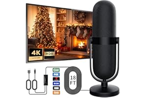 Mozone Indoor TV Aerial,560+ Miles Range TV Ariels Indoor with Amplifier Signal Booster, TV aerial for Smart and Older TV's,Digital Aerial Supports 4K 1080P HD Local Channels with 18ft HD Cable 01