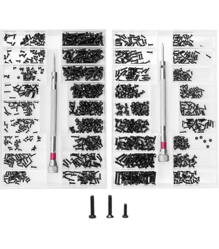 Lyeteung Kleine Schrauben Set - 500 Teile M1.2/M1.4/M2 In Schwarz Mit Werkzeug